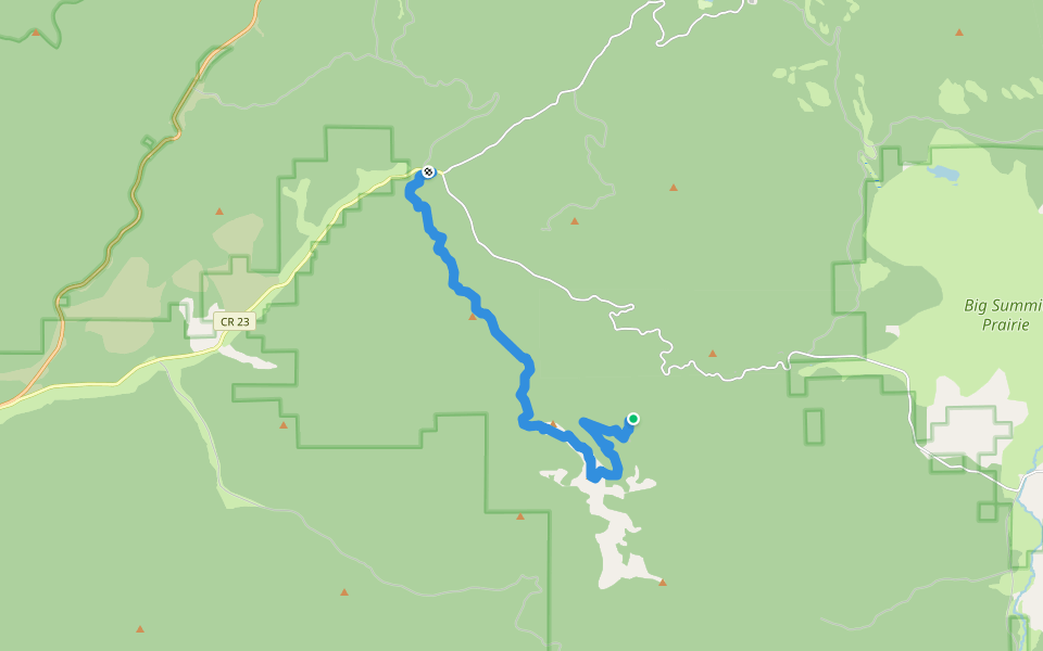 Lookout Mountain Trail walking route map in Prineville