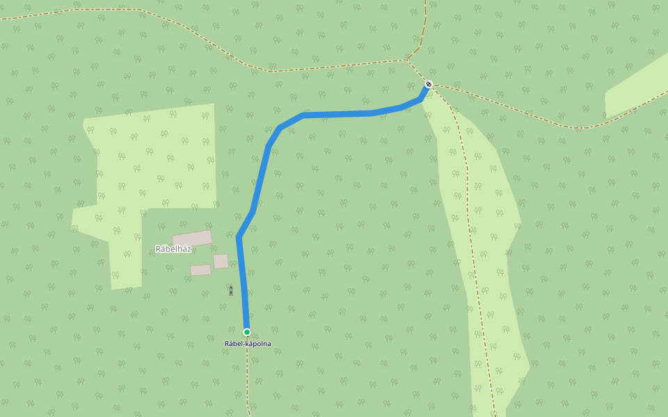 Sárga kápolna (Rábel-kápolna) walking route map in Rábagyarmat