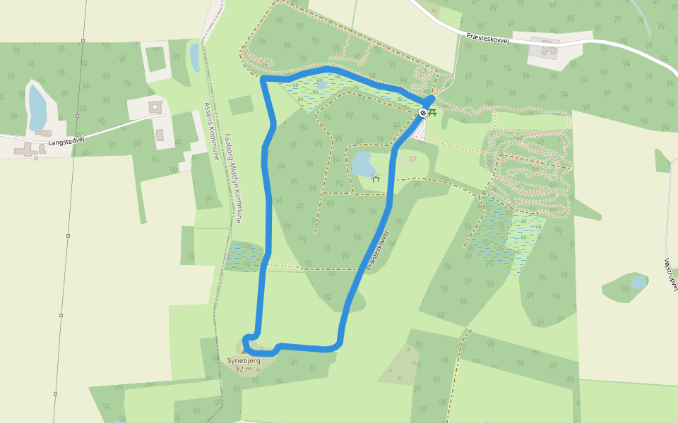 Lærkedal walking route map in Broby