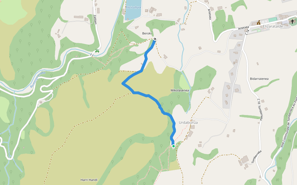 La traversée des Pyrénées - sec.9 - variante walking route map in Bidarray