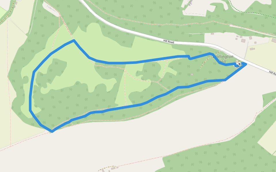 Watlington Hill short walk walking route map in Christmas Common