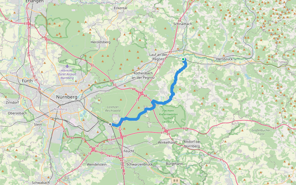 Christian-Woesch-Weg walking route map in Ottensoos