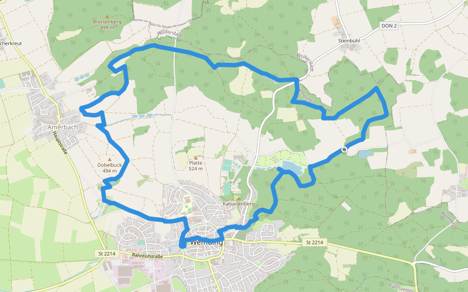 Sagenweg Wemding walking route map in Wemding