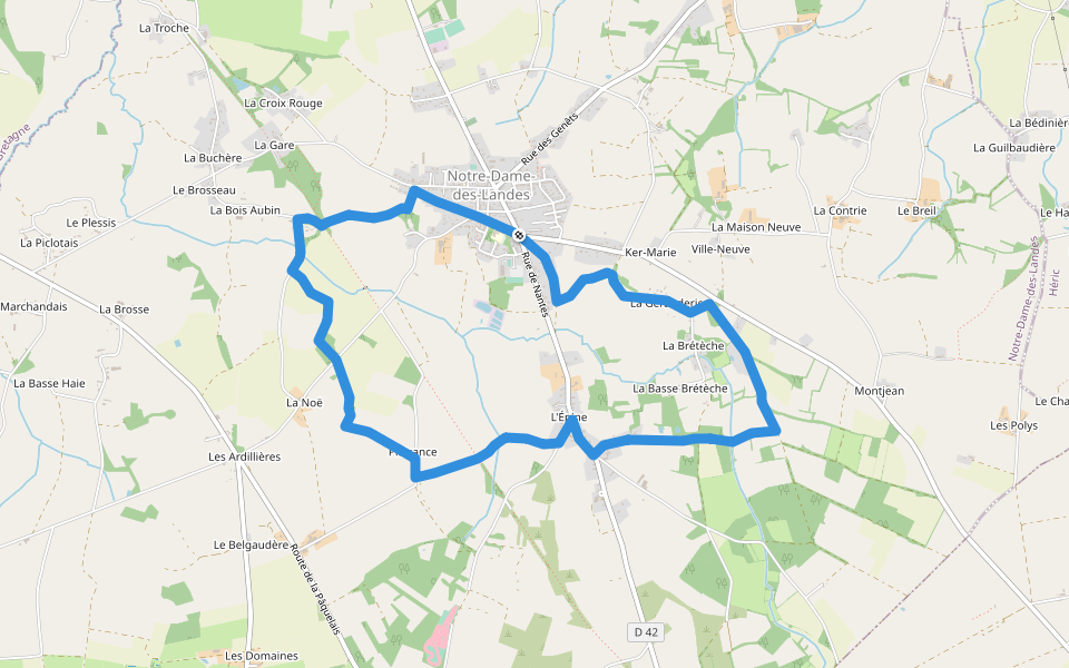 Circuit de l'Epine walking route map in Notre-Dame-des-Landes