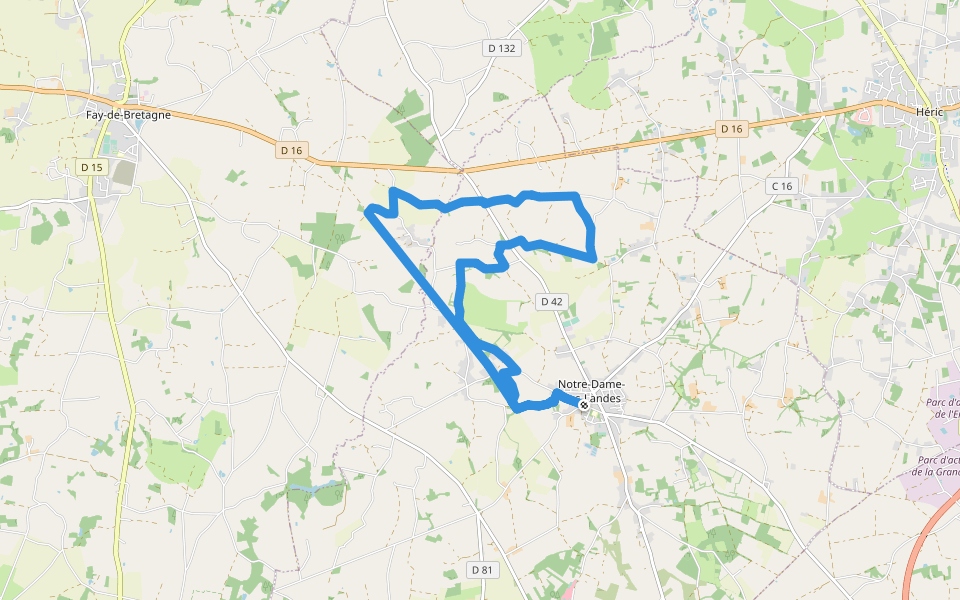 Circuit du Pont Bernard walking route map in Notre-Dame-des-Landes