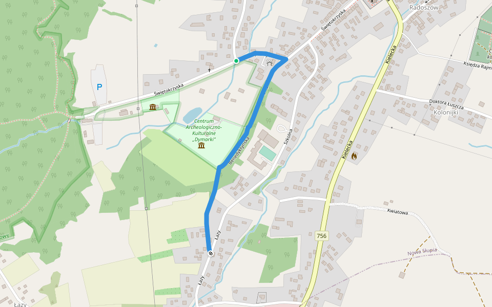 Ścieżka edukacyjna historyczno-przyrodnicza „Dymarki na stoku Łysej Góry” walking route map in Nowa Słupia