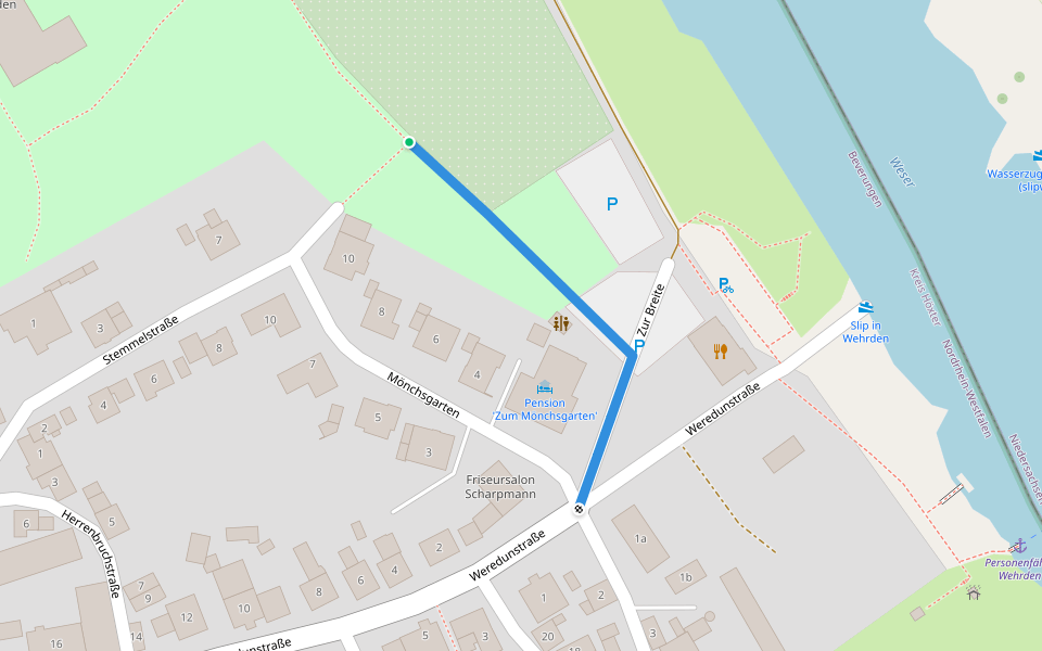 W4 walking route map in Beverungen