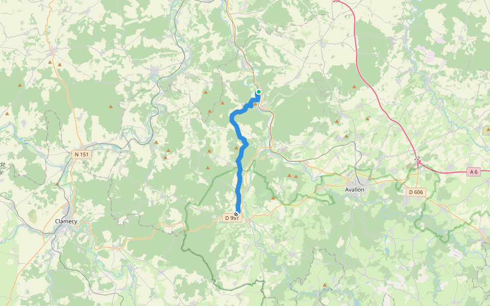 Voie de Vézelay, Saint-Moré - Vézelay walking route map in Saint-Moré