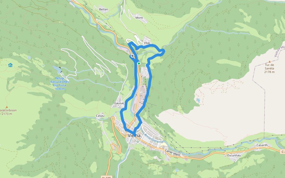 Passeig de contrastos per Mijaran walking route map in Santa Gemma
