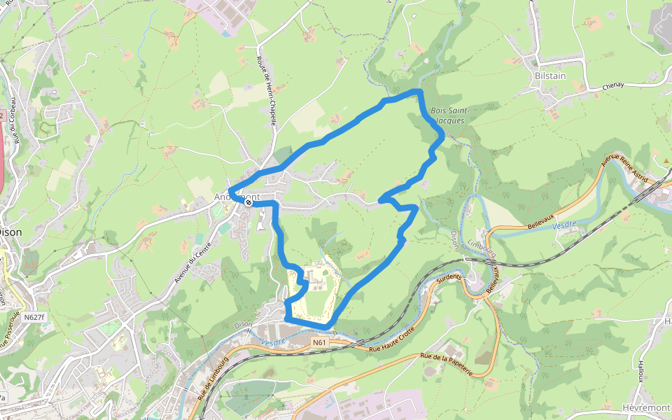 Dison : Promenade Renkin walking route map in Dison