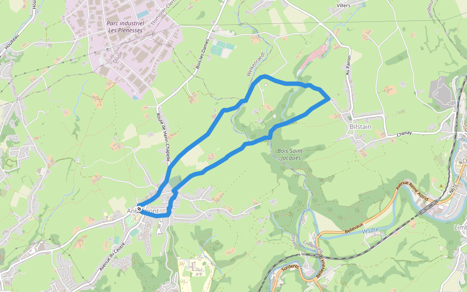 Dison : Promenade Chantal Noël walking route map in Dison