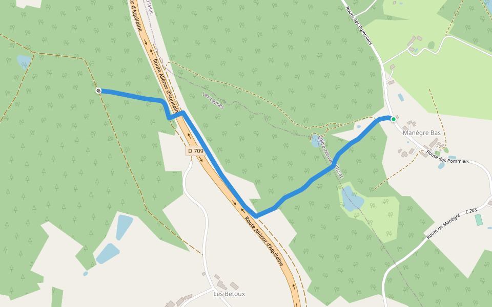 Liaison Eglise-Neuve-d'Issac - Les Lèches walking route map in Église-Neuve-d'Issac