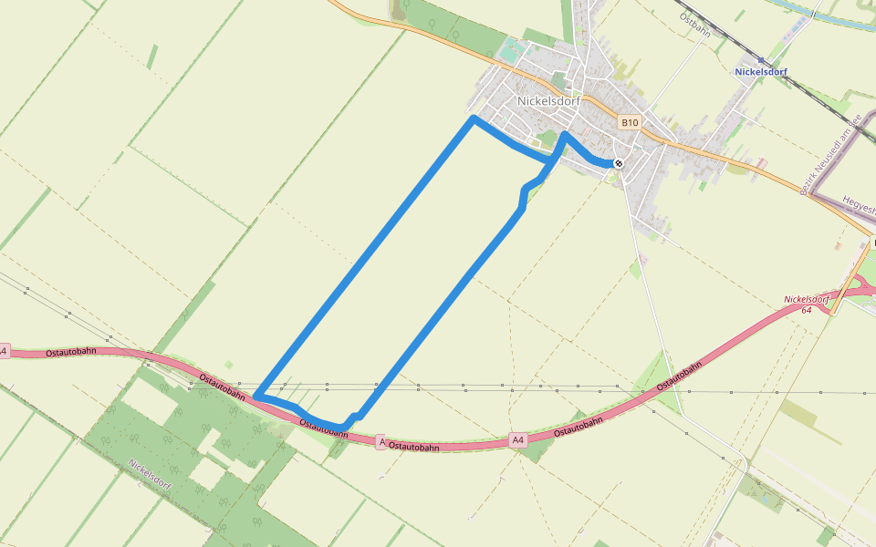 Nickelsdorfer Rad-, Lauf- und Wanderstrecke L1 walking route map in Nickelsdorf