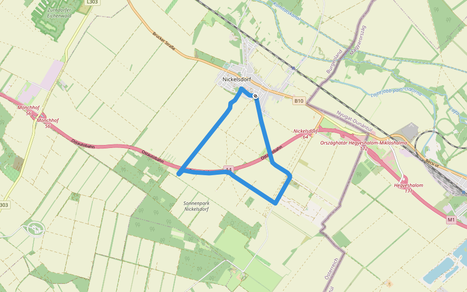 Nickelsdorfer Rad-, Lauf- und Wanderstrecke L2 walking route map in Nickelsdorf