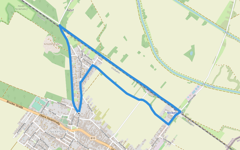 Nickelsdorfer Rad-, Lauf- und Wanderstrecke L3 walking route map in Nickelsdorf