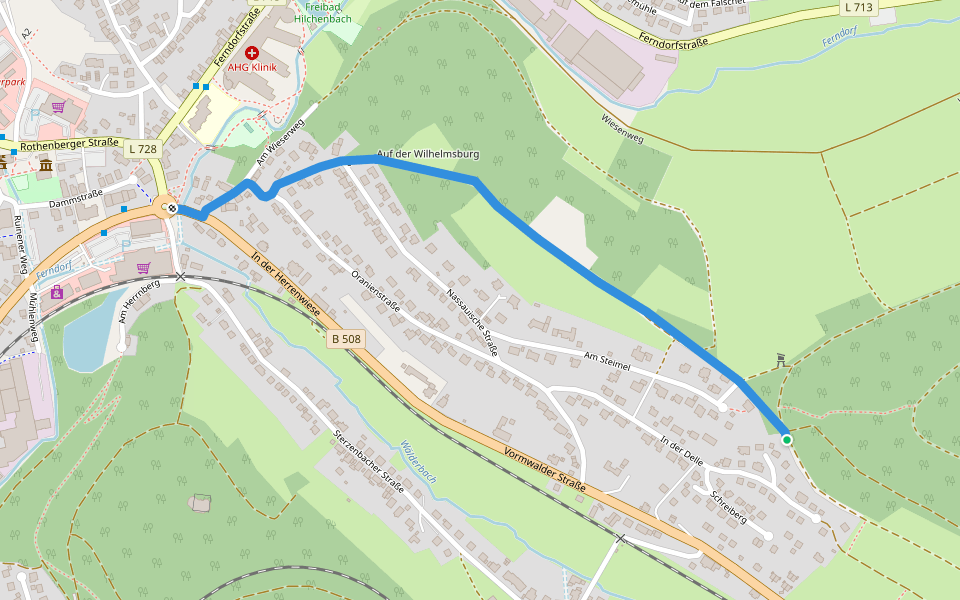 Balken Hilchenbach-Vormwald Bf walking route map in Hilchenbach
