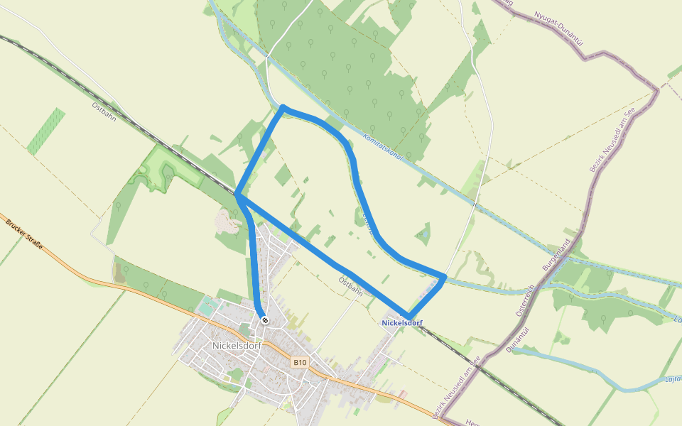 Nickelsdorfer Rad-, Lauf- und Wanderstrecke L4 walking route map in Nickelsdorf