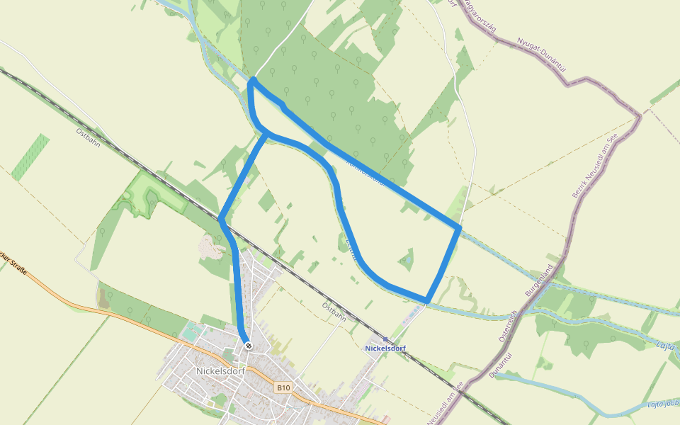 Nickelsdorfer Rad-, Lauf- und Wanderstrecke L5 walking route map in Nickelsdorf