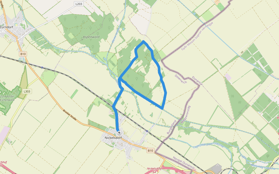 Nickelsdorfer Rad-, Lauf- und Wanderstrecke L6 walking route map in Nickelsdorf