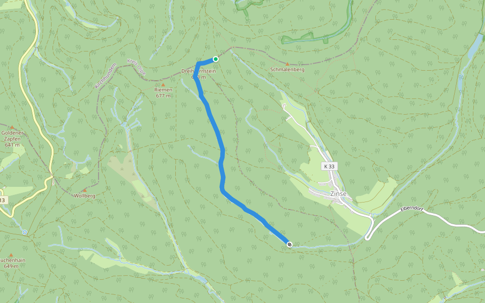 (Z) Rundweg Zinse walking route map in Kirchhundem