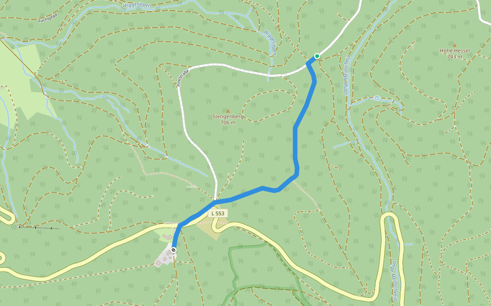Raute1 Wunderthausen - Rhein-Weser-Turm walking route map in Kirchhundem