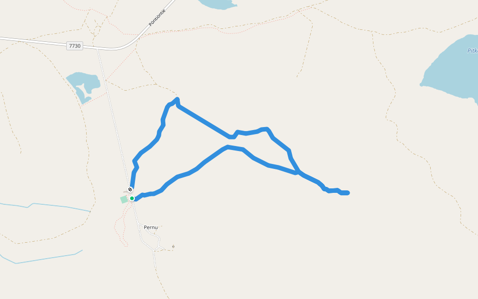 Sahanojan reitti walking route map in Pernu