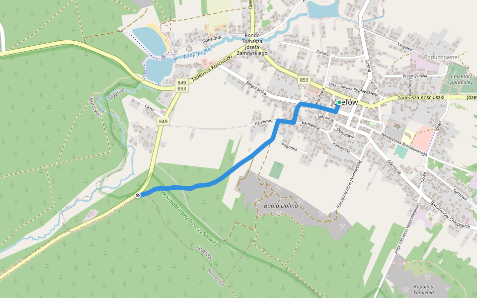 Czerwona ścieżka walking route map in Józefów