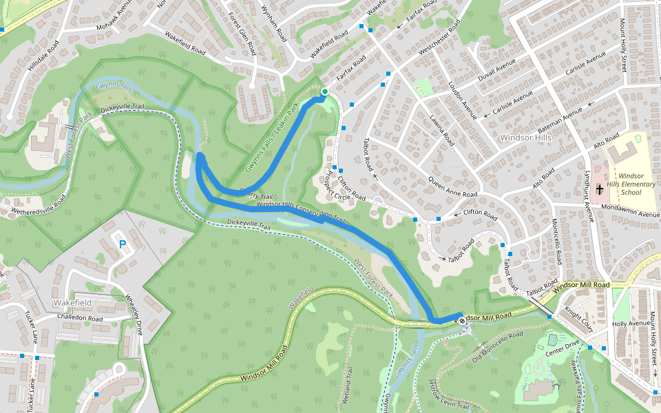 Windsor Hills Conservation Trail in Maryland | Walking Map