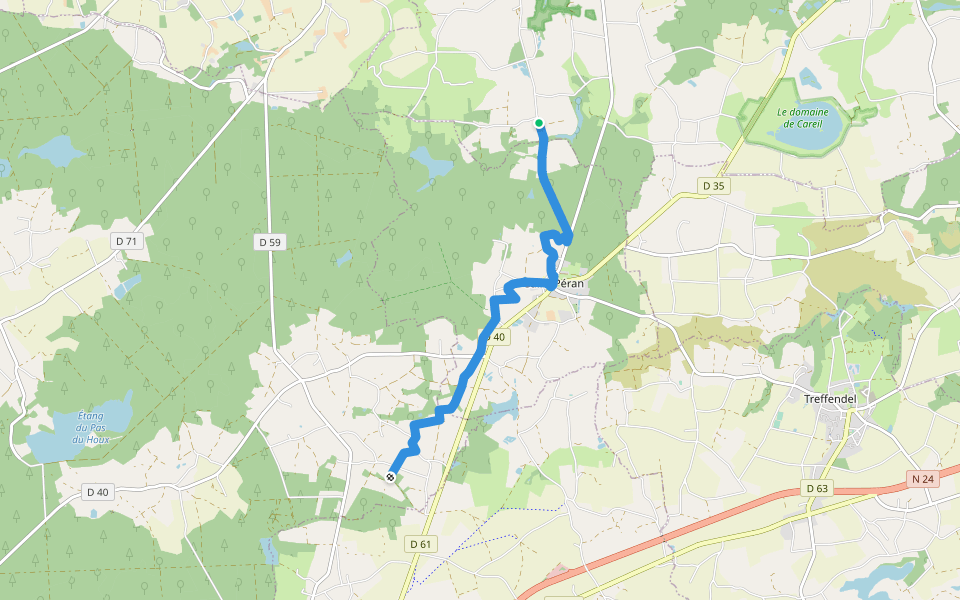 Cœur de Bretagne, Le Perray - Bonamenay walking route map in Iffendic
