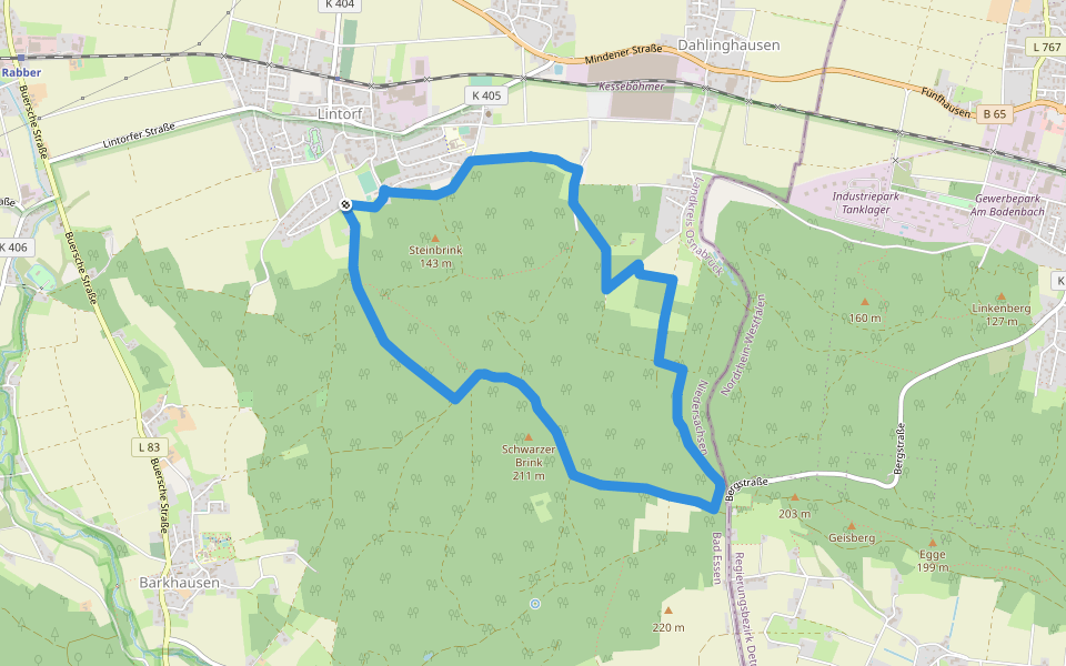 TERRA.track Schwarzer Brink (Hauptweg) walking route map in Bad Essen