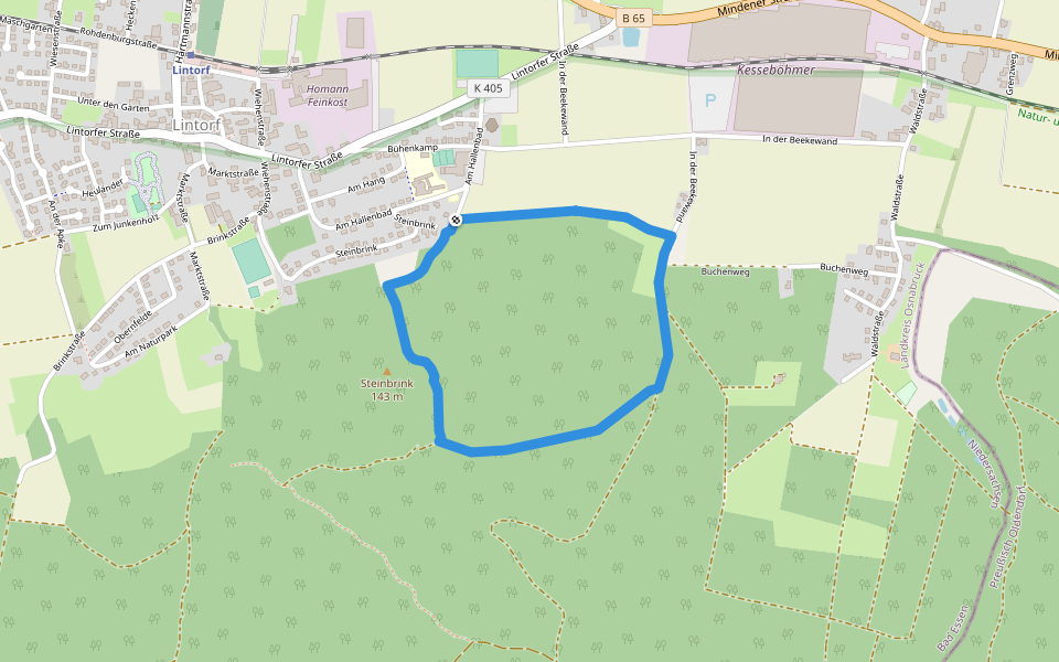 Lintorf Rundweg 4 walking route map in Bad Essen