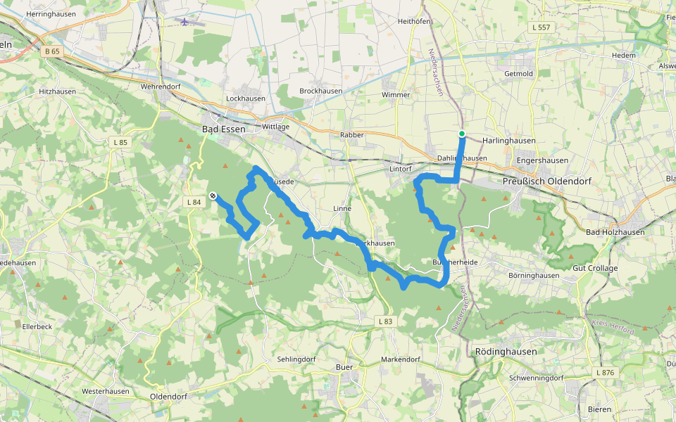Bad Essener Rundweg walking route map in Bad Essen