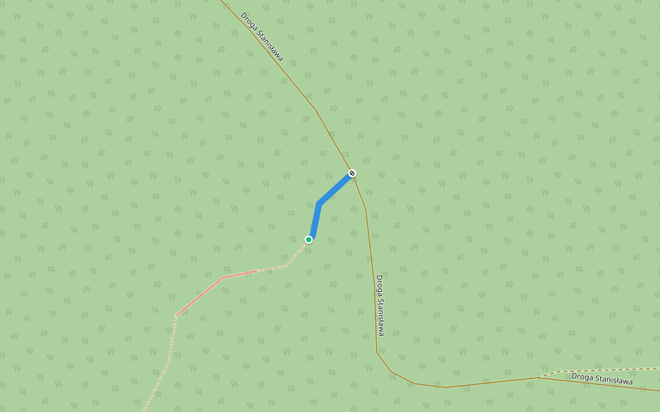 Żółty szlak dojściowy do Grobu Friedricha Wrede walking route map in Pokrzywno