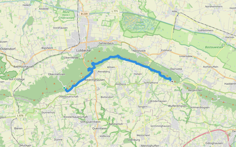 Ilex-Wanderweg walking route map in Hüllhorst