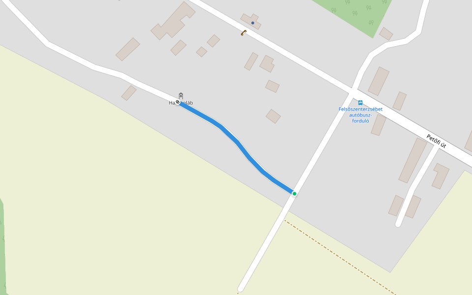 Kék kápolna (Felsőszenterzsébet, műemlék harangláb) walking route map in Felsőszenterzsébet