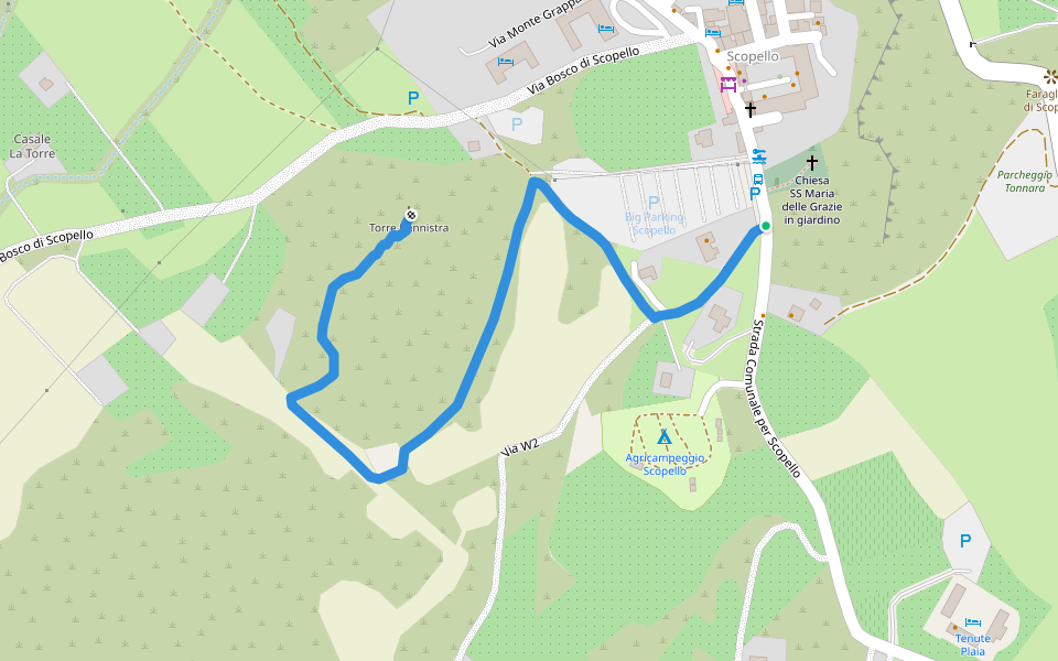 Sentiero Tematico Torre Bennistra walking route map in Scopello