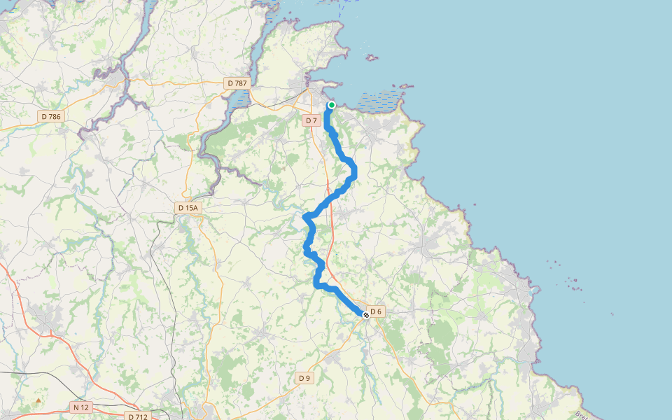 Voie de l'Abbaye de Beauport, Abbaye Beauport - Lanvollon walking route map in Paimpol