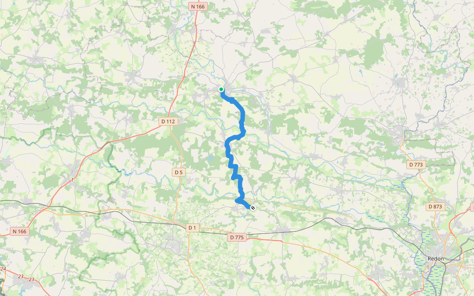 Voie de l'Abbaye de Beauport, Malestroit - Rochefort walking route map in Malestroit