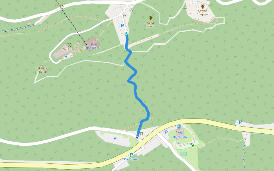 Vidikovac - Ravne / Prvi šumar walking route map in Sarajevo