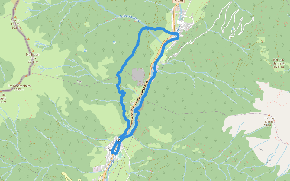 Espalias walking route map in Bossòst
