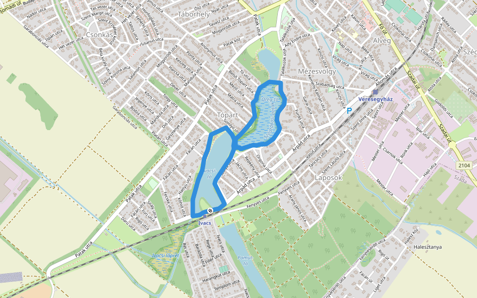 Veresegyházi Szív útja (kék szakasz) walking route map in Veresegyház
