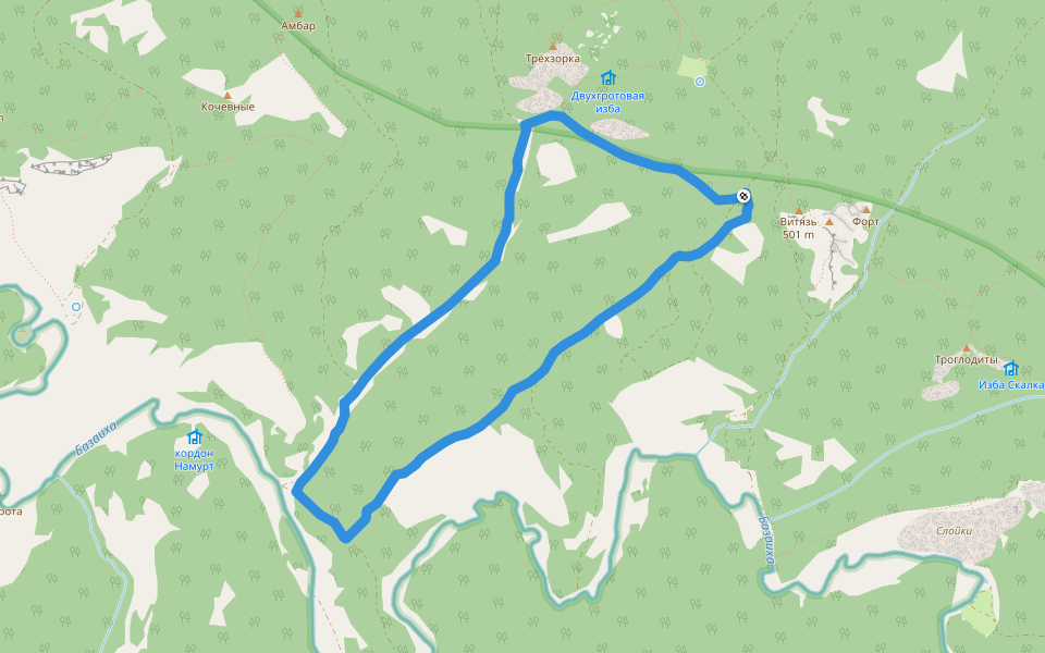 тропа Давыдов круг walking route map in Kuznetsovo