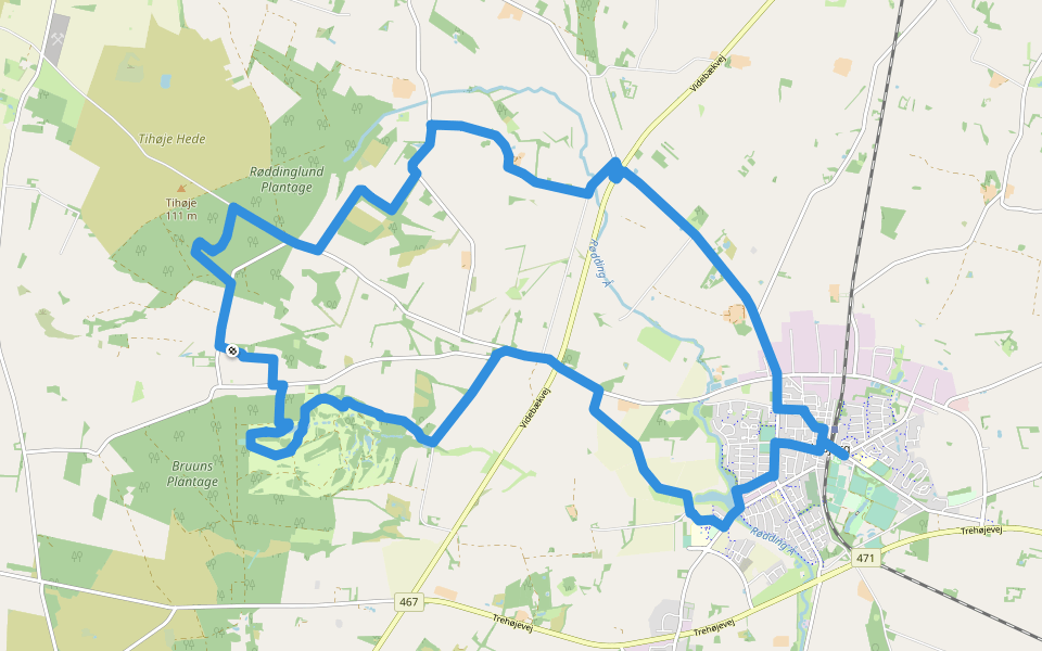 Skovsø-ruten walking route map in Vildbjerg