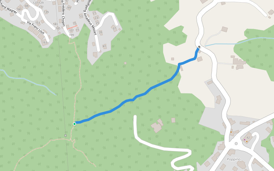 171A Raccordo per Bonga walking route map in Poppino