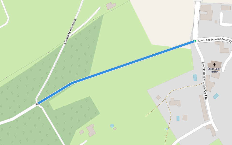 Liaison St-Martin-des-Combes - St-Georges-de-Montclard walking route map in Saint-Martin-des-Combes