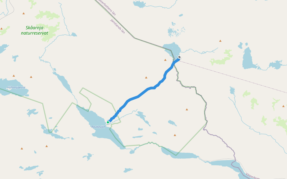 Raukasjö - Slipsikstugan walking route map in Raukasjö
