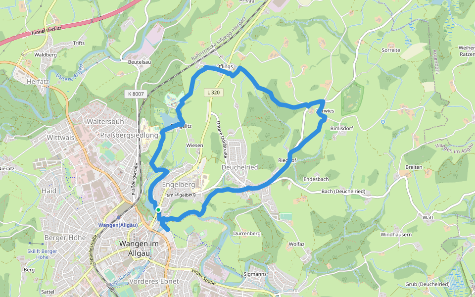 Wanderweg 4 Wangen im Allgäu walking route map in Wangen im Allgäu