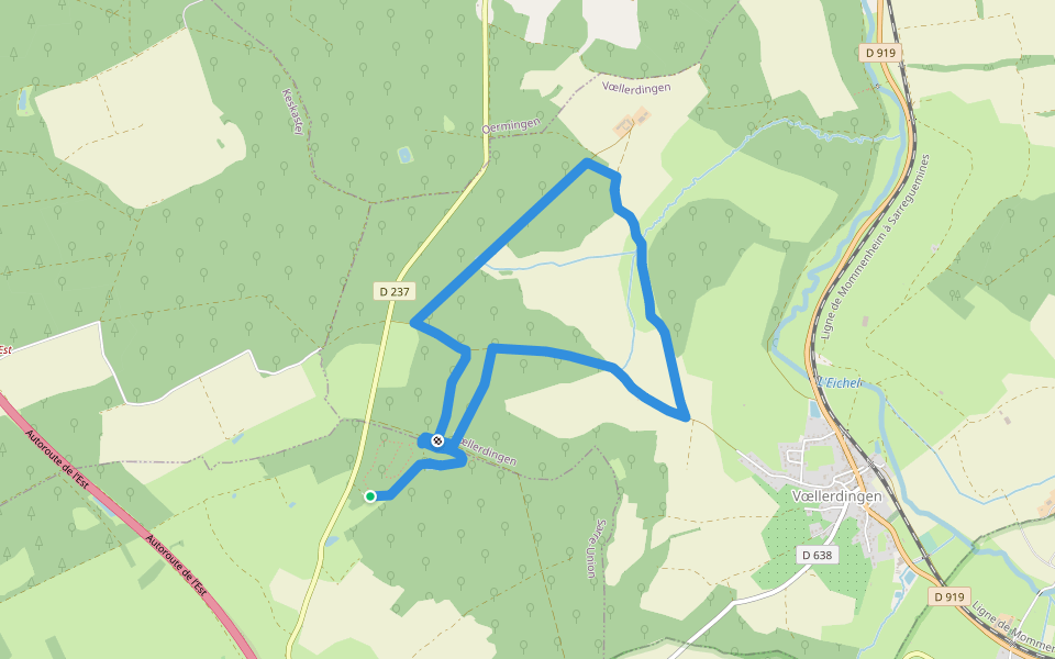 Sentier educatif walking route map in Sarre-Union