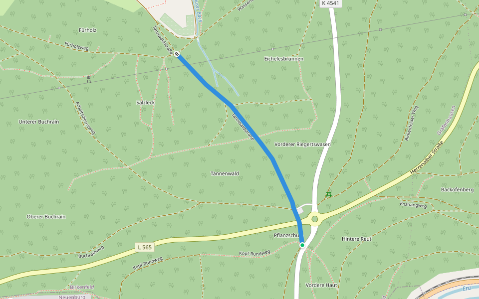 Riegertswiesen- Alte Pflanzschule walking route map in Birkenfeld