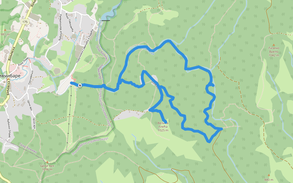 Црвена стаза walking route map in Дивчибаре
